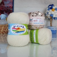 Набор Пух кролика + пайетки - 32 (260+103) (молочный с золотыми пайет)