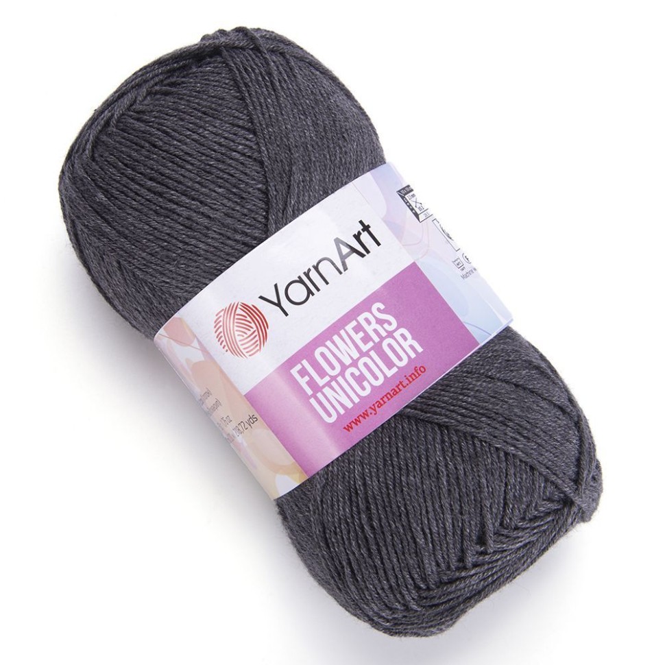Flowers Unicolor YarnArt - 745 (тём.серый)