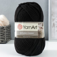 Пряжа &quot;Shetland Chunky&quot; 50% акрил, 50% шерсть 150м/100гр (602 чёрный)
