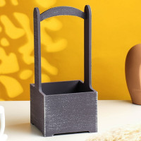 Кашпо - ящик деревянный &quot;Прованс&quot; 13,5х13,5х30 см графит