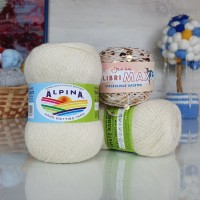 Набор Пух кролика + пайетки - 33 (260+102) (молочный с золотыми пайет)