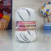 Милк коттон - 038 (белый+серый штрих)