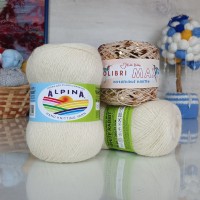 Набор Пух кролика + пайетки - 34 (260+028) (молочный с золотыми пайет)