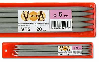 Спицы 5-ти компл. VT5 алюминий с покрытием d 6.0 мм 20 см/5 шт Visantia