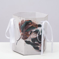 Коробка складная шестригранник &quot;Листья&quot;, 17 × 14,8 × 19,5 см (10 шт.)