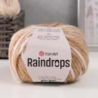 Пряжа "Raindrops" 18% шерсть, 35% полиамид, 47% акрил 115м/50гр (2902 бежевый меланж)