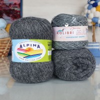 Набор Пух кролика + пайетки - 36 (203+180) (т.серый с прозрачными пайетками)