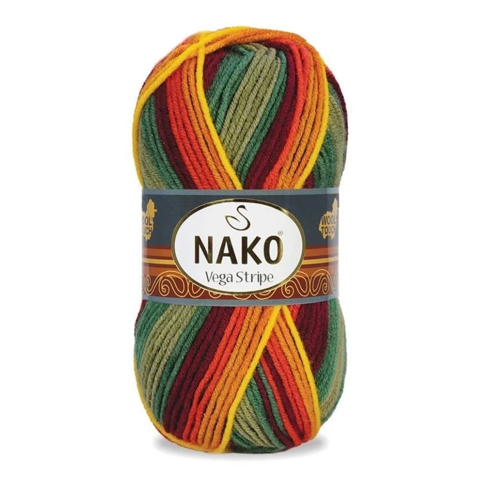 Vega Stripe, Nako - 83599 (зеленый/вишня/оранжевый)