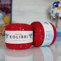 Kolibri с пайетками - 097 (красный с золот. пайетками)