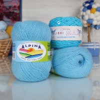 Набор Пух кролика + пайетки - 38 (241+207) (бирюзовый с прозрачными пайетками)