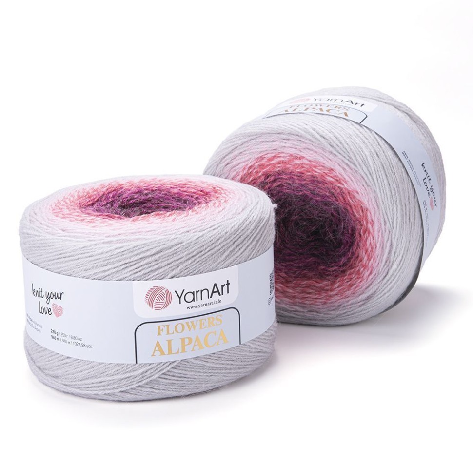 Flowers Alpaca YarArt - 408 (са.сер/кор/т.фукс)