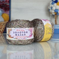 Золотой фазан с люрексом - 221 (песочный с радужными пайетками)