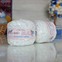 Колибри макси королевские пайетки - 023 (белый с белыми пайетками)