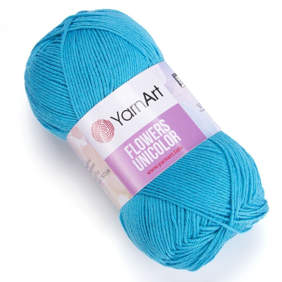 Flowers Unicolor YarnArt - 754 (гол.бирюза)