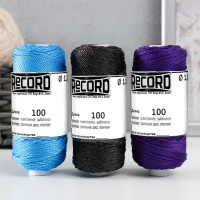 Нить крученая ПП 3пр d=1.1мм (100, син, фиол, черн, Ц4&quot;набор)