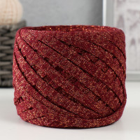 Шнур Риббон с люрексом 85м/170±5 гр (Вишня, люрекс: Медь)