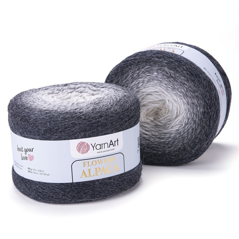 Flowers Alpaca YarArt - 410 (серый)