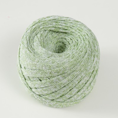 Шнур Риббон с люрексом 85м/170±5 гр (Белый, люрекс: Салатовый) Шнур Риббон с люрексом 85м/170±5 гр (Белый, люрекс: Салатовый)