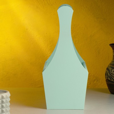 Кашпо деревянное "Виллиан Лонг", 25×12,5×10 см, с ручкой, мята Кашпо деревянное "Виллиан Лонг", 25×12,5×10 см, с ручкой, мята