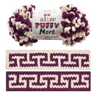 Puffy MORE (Alize) - 6537 (белый/петроль)