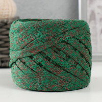 Шнур Риббон с люрексом 85м/170±5 гр (Нефрит, люрекс: Красный)