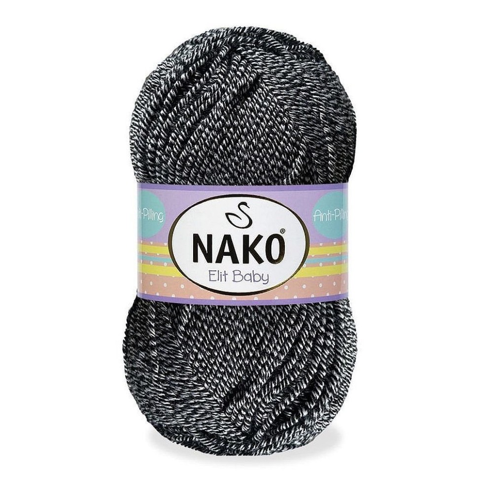 Elit Baby (NAKO) - 3086 (черно-белый меланж)