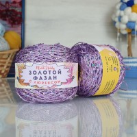 Золотой фазан с люрексом - 224 (сиреневый с радужными пайетками)