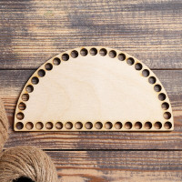 Заготовка для вязания &quot;Половина круга&quot;, донышко фанера 3 мм, 20×10 см, d=9мм (5 шт.)