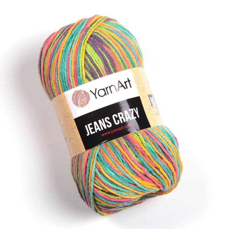 Jeans Crazy (YarnArt) - 8215 (радуга принт)