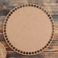 Заготовка для вязания &quot;Круг&quot;, донышко хдф коричневый гладкий, 20 см, d=9мм, микс