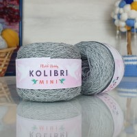 Колибри мини - 037 (серый меланж с серебряными пайетками)