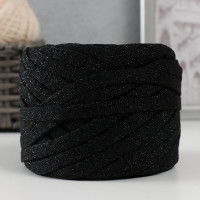 Шнур Риббон с люрексом 85м/170±5 гр (Черный, люрекс: Черный)