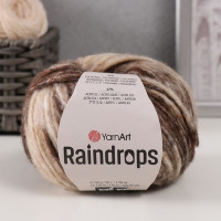 Пряжа &quot;Raindrops&quot; 18% шерсть, 35% полиамид, 47% акрил 115м/50гр (2911 шоколад-суровый)