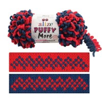 Puffy MORE (Alize) - 6551 (красный/синий)