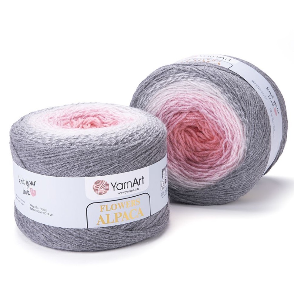 Flowers Alpaca YarArt - 406 (серый)