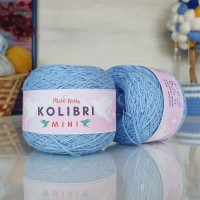 Колибри мини - 053 (голубой с серебряными пайетками)