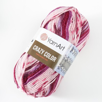 Пряжа "Crazy color" 25% шерсть, 75% акрил 260м/100гр (168 принт)
