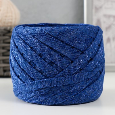 Шнур Риббон с люрексом 85м/170±5 гр (Сапфир, люрекс: Кобальт)