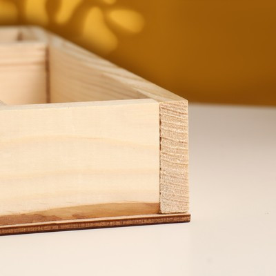 Кашпо деревянное "Зигзаг" 5 отсеков 25х25х4 см натуральный Кашпо деревянное "Зигзаг" 5 отсеков 25х25х4 см натуральный