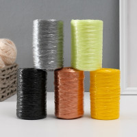 Пряжа&quot;Для вязания мочалок&quot;100% полипропилен400м/100±10 гр(набор5 шт.брон,жел.,лимон,сереб.,ч