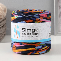 Трикотажная пряжа вторичная 90% хлопок,10% п/э, 100м/450±50 гр (полосатик "Радуга")