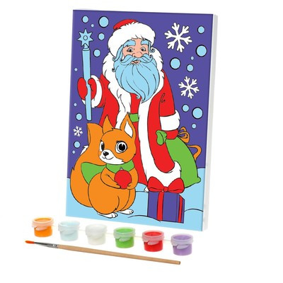 Новогодняя картина по номерам «Новый год! Дед Мороз и бёлочка», 15 х 21 см Новогодняя картина по номерам «Новый год! Дед Мороз и бёлочка», 15 х 21 см