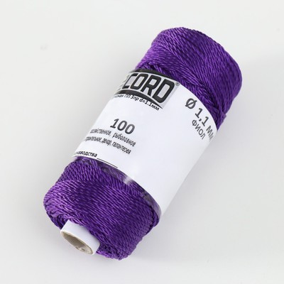 Нить крученая ПП 3пр d=1.1мм (100, кофе, фиол, желт, Ц4"набор)