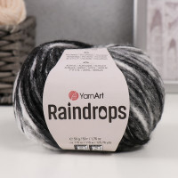Пряжа &quot;Raindrops&quot; 18% шерсть, 35% полиамид, 47% акрил 115м/50гр (2913 черно-белый)