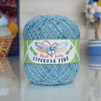 Стрекоза файн - 043 (белый с бирюзовым люрексом)