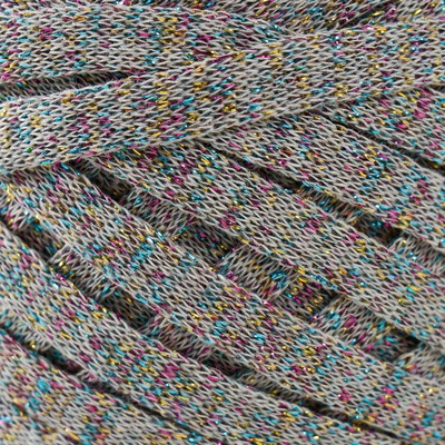 Шнур Риббон с люрексом 85м/170±5 гр (Серый, люрекс: Радуга) Шнур Риббон с люрексом 85м/170±5 гр (Серый, люрекс: Радуга)