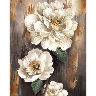 Алмазная вышивка с полным заполнением «Белые пионы», 40 х 50 см Алмазная вышивка с полным заполнением «Белые пионы», 40 х 50 см