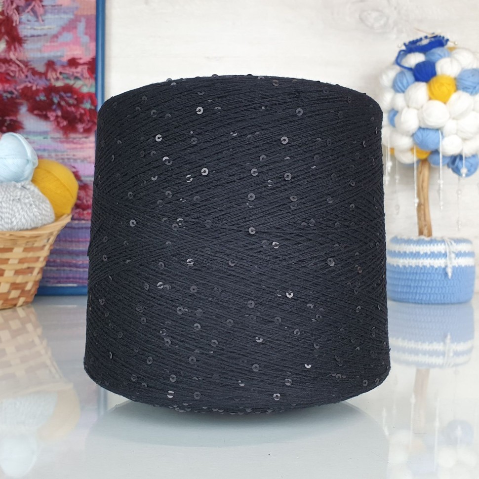 Kolibri с пайетками - 011 (черный с корич.матов.пайет)