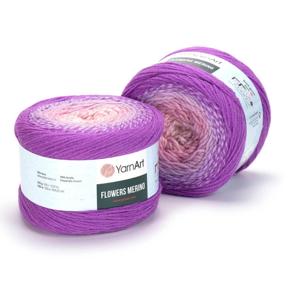 Flowers Merino (YarnArt) - 531 (т.сирен/сер/розов)