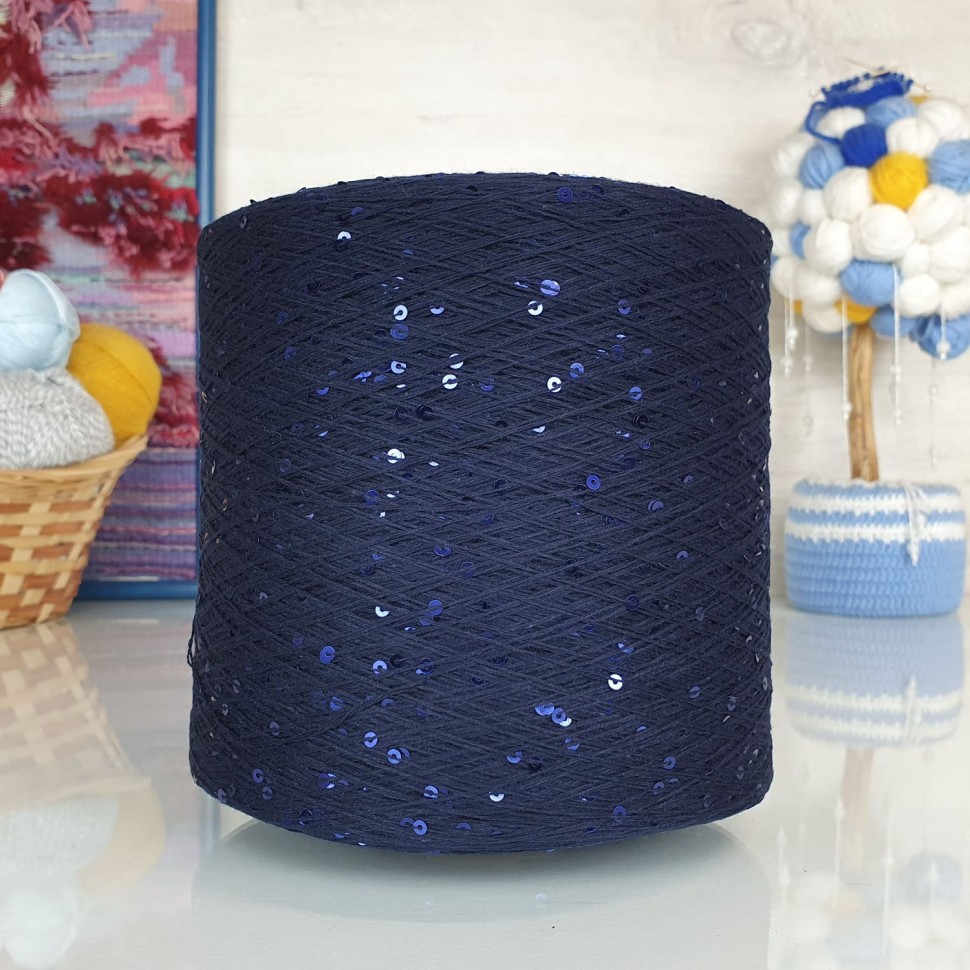 Kolibri с пайетками - 003 (тем.синий с синими пайет.)